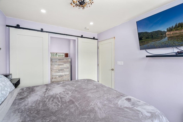 362 Panorama Dr, Newport, WA 99156 - bedroom featuring recessed lighting and a barn door
