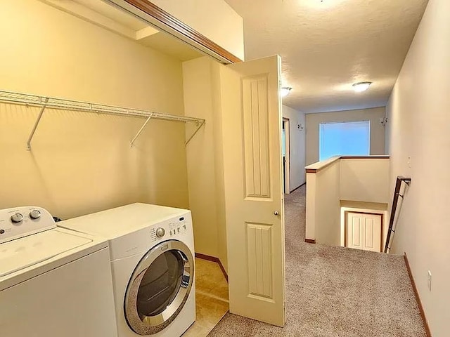 3713 S Harrison St, Spokane, WA 99224 - washroom with light carpet, laundry area, and washing machine and clothes dryer
