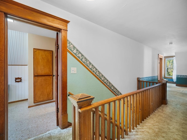 218 S Broadway St, Tekoa, WA 99033 - hallway featuring an upstairs landing and carpet flooring