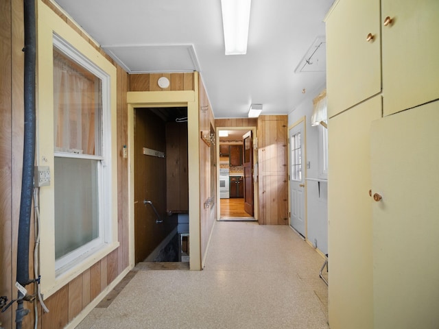 218 S Broadway St, Tekoa, WA 99033 - corridor featuring wooden walls
