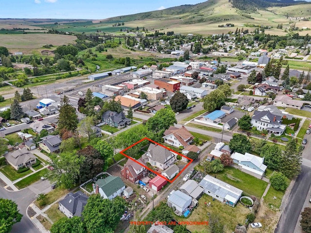 218 S Broadway St, Tekoa, WA 99033 - aerial view of residential area with property parcel outlined