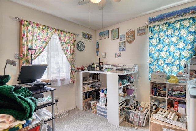 6805 Royal Ln, Spokane, WA 99208 - office space with ceiling fan and carpet floors