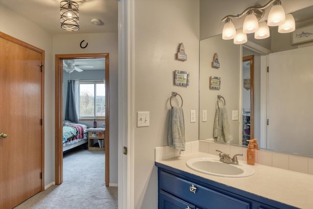 6805 Royal Ln, Spokane, WA 99208 - ensuite bathroom featuring vanity and a ceiling fan