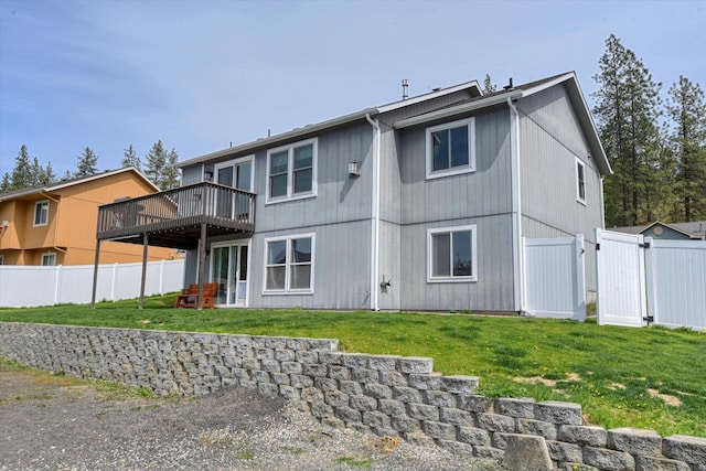 6805 Royal Ln, Spokane, WA 99208 - rear view of property with a deck and a gate
