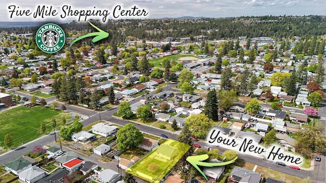 bird's eye view with a residential view