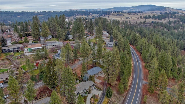 2514 E Casper Dr, Spokane, WA 99223 - drone / aerial view with a forest view, a residential view, and a mountain view