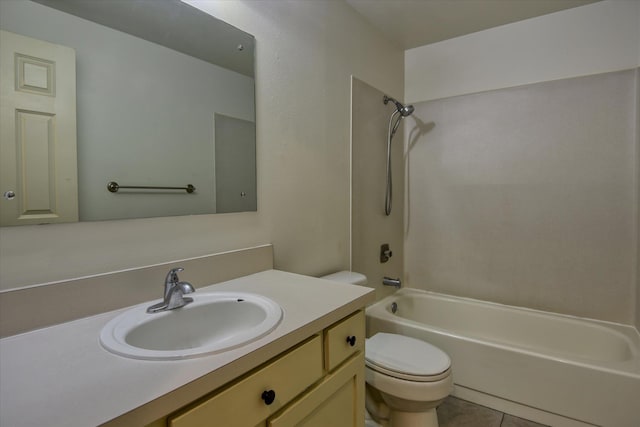 2514 E Casper Dr, Spokane, WA 99223 - full bath featuring toilet, shower / tub combination, tile patterned flooring, and vanity