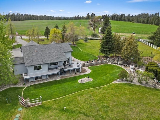 bird's eye view featuring a rural view