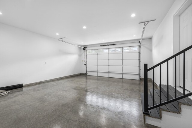 garage with recessed lighting