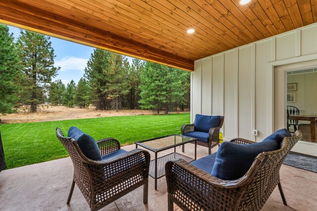 view of patio featuring an outdoor living space