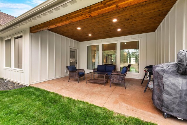 view of patio featuring an outdoor living space