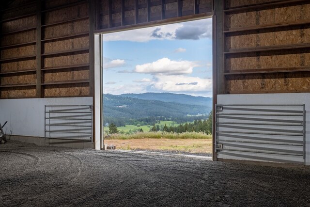 interior space featuring a mountain view