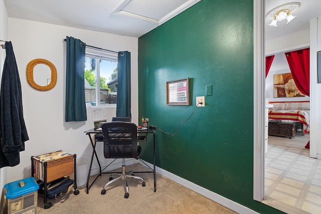 3314 E 29th Ave, Spokane, WA 99223 - carpeted office with baseboards and attic access