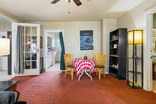 3314 E 29th Ave, Spokane, WA 99223 - dining space with ceiling fan and light carpet