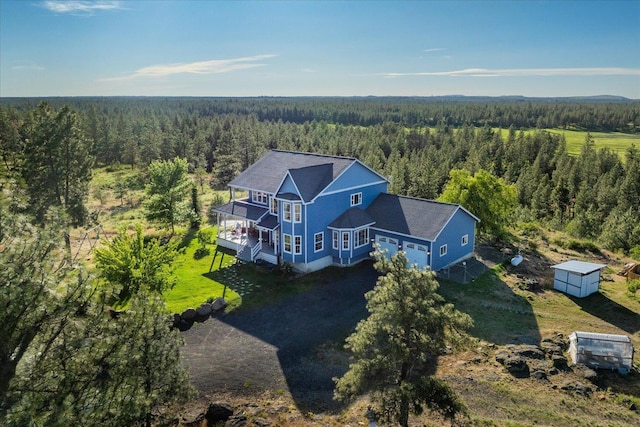 22828 S Gateway Ln, Cheney, WA 99004 - birds eye view of property featuring a forest view