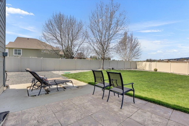 view of patio with a fenced backyard