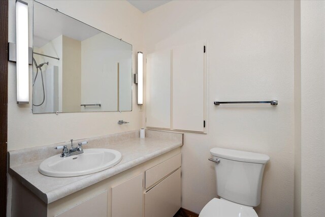 bathroom with toilet and vanity