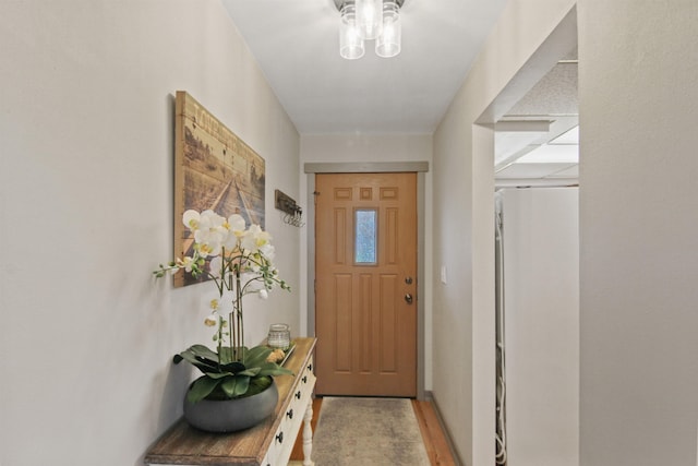 entryway with light wood-type flooring
