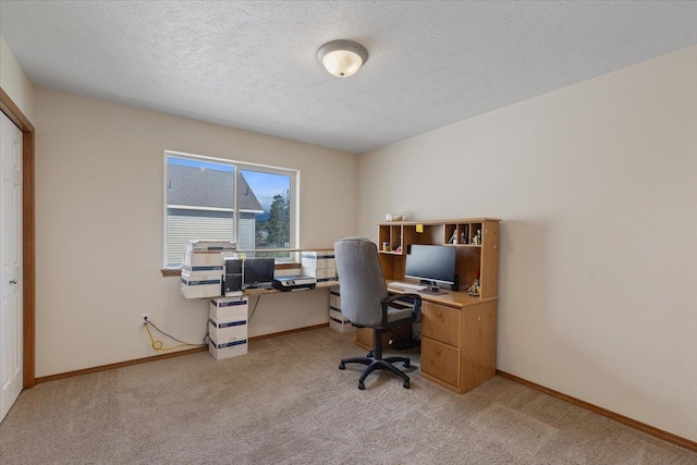 14316 E 31st Ln, Veradale, WA 99037 - office space with a textured ceiling, baseboards, and light carpet
