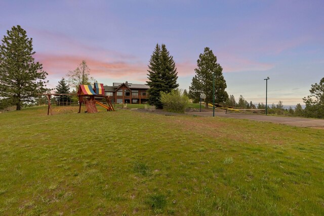 view of yard featuring a playground