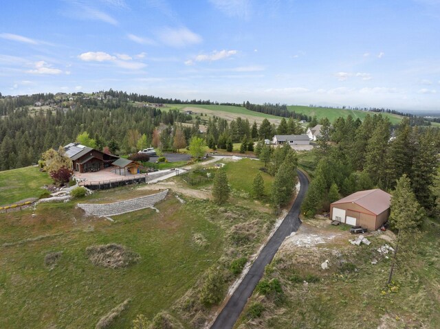 bird's eye view with a rural view