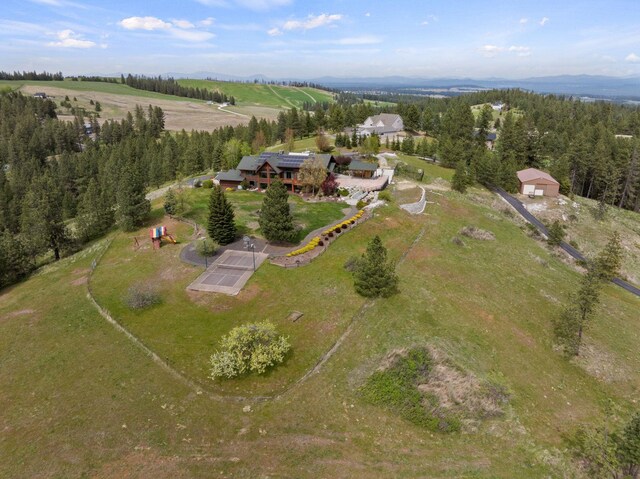 bird's eye view with a rural view