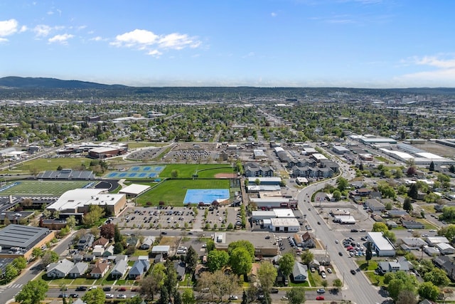 bird's eye view featuring a mountain view