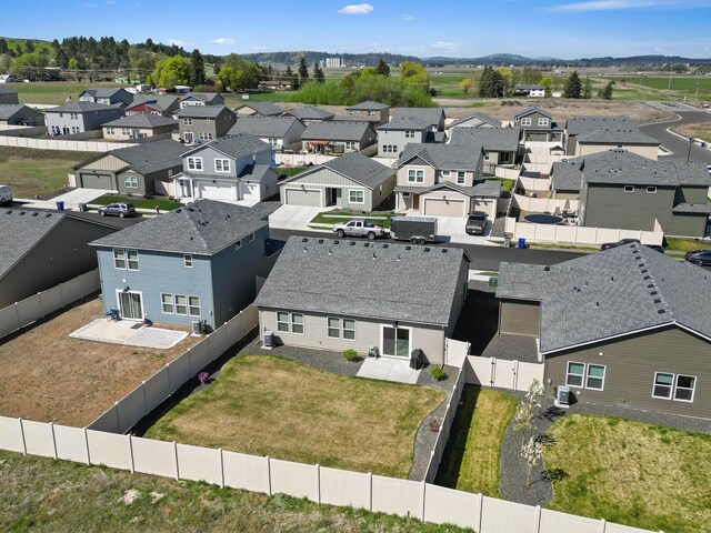 aerial view with a residential view