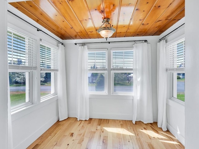 610 Ross St, Davenport, WA 99122 - unfurnished dining area with light wood-style floors and wooden ceiling