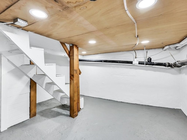 610 Ross St, Davenport, WA 99122 - basement featuring stairway and recessed lighting