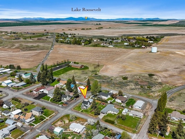 610 Ross St, Davenport, WA 99122 - birds eye view of property with a mountain view and a residential view