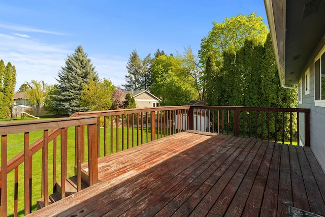 1317 S Woodlawn Rd, Spokane Valley, WA 99216 - wooden terrace featuring a yard