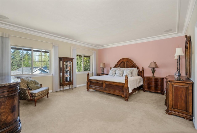 1909 E Pinecrest Rd, Spokane, WA 99203 - bedroom with crown molding, light carpet, and baseboards