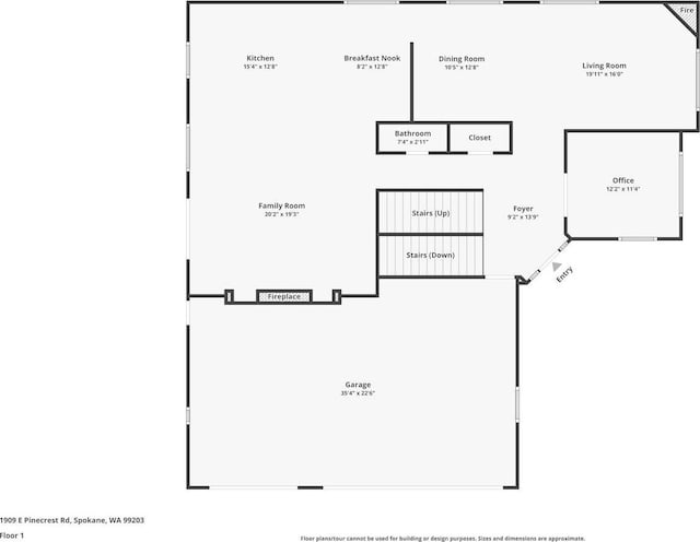 1909 E Pinecrest Rd, Spokane, WA 99203 - room layout