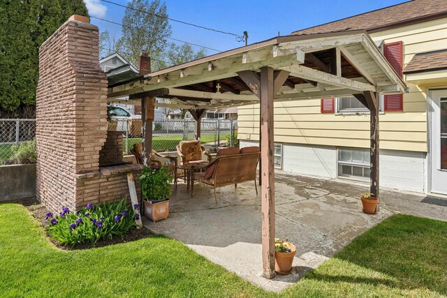 view of patio / terrace with a gazebo and fence