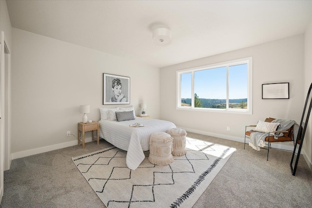 bedroom with baseboards and carpet flooring