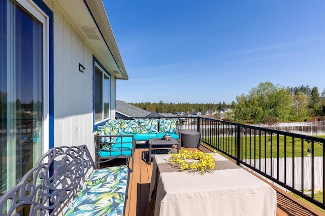balcony featuring outdoor lounge area
