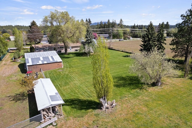 aerial view with a mountain view