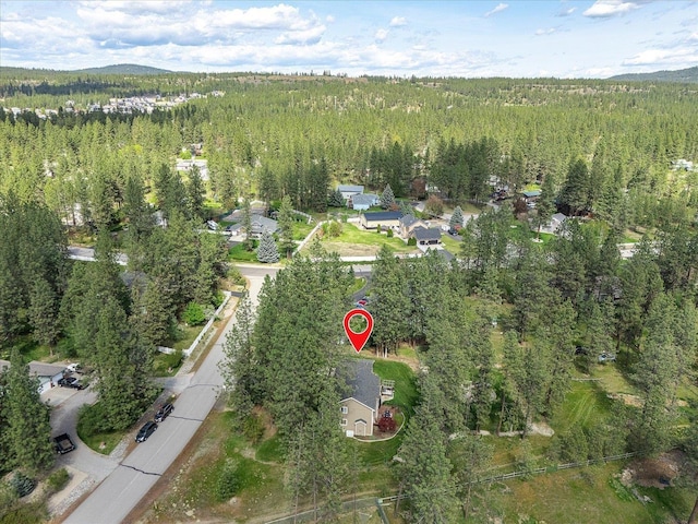 16503 N Mockingbird Ln, Nine Mile Falls, WA 99026 - birds eye view of property featuring a view of trees