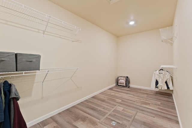 spacious closet featuring wood finished floors