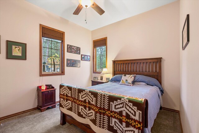 420 Palmer Ln, Chewelah, WA 99109 - bedroom featuring carpet flooring, baseboards, and ceiling fan