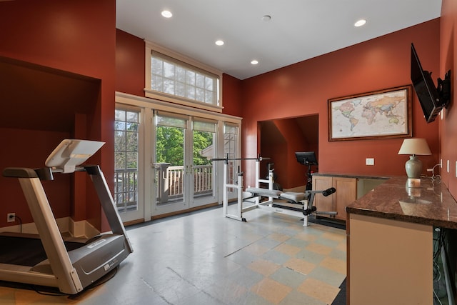 615 E 16th Ave, Spokane, WA 99203 - exercise room with recessed lighting and a towering ceiling