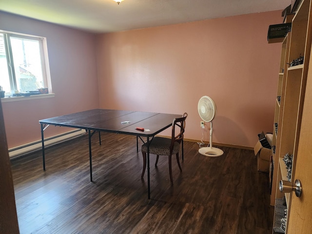 1418 E Dalton Ave, Spokane, WA 99207 - game room featuring baseboard heating, wood finished floors, and baseboards