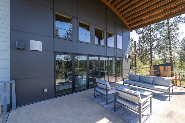 view of patio with an outdoor hangout area