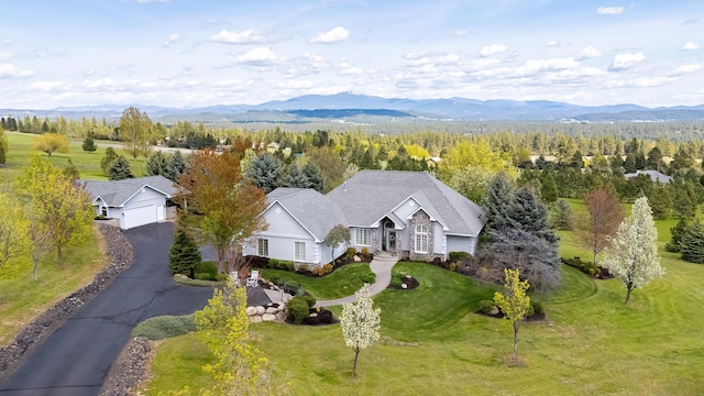 aerial view featuring a mountain view