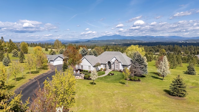 aerial view featuring a mountain view