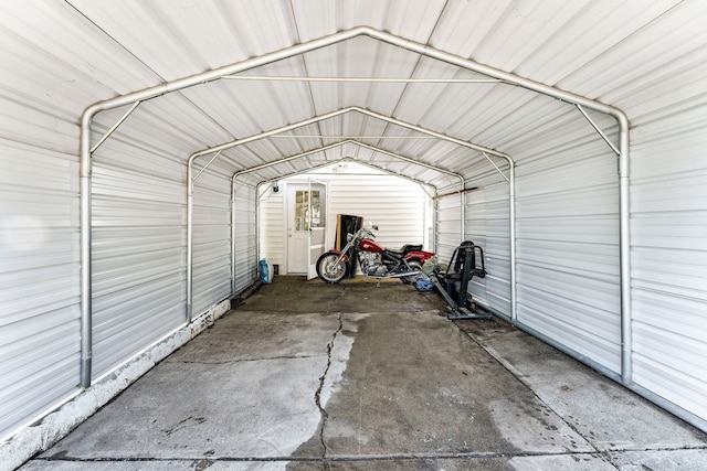 view of parking featuring a carport
