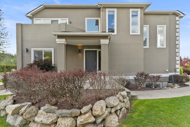 view of front of home with stucco siding