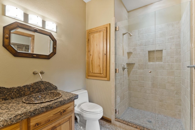 8605 E S Riverway Ave, Spokane, WA 99212 - full bathroom featuring vanity, toilet, and a stall shower