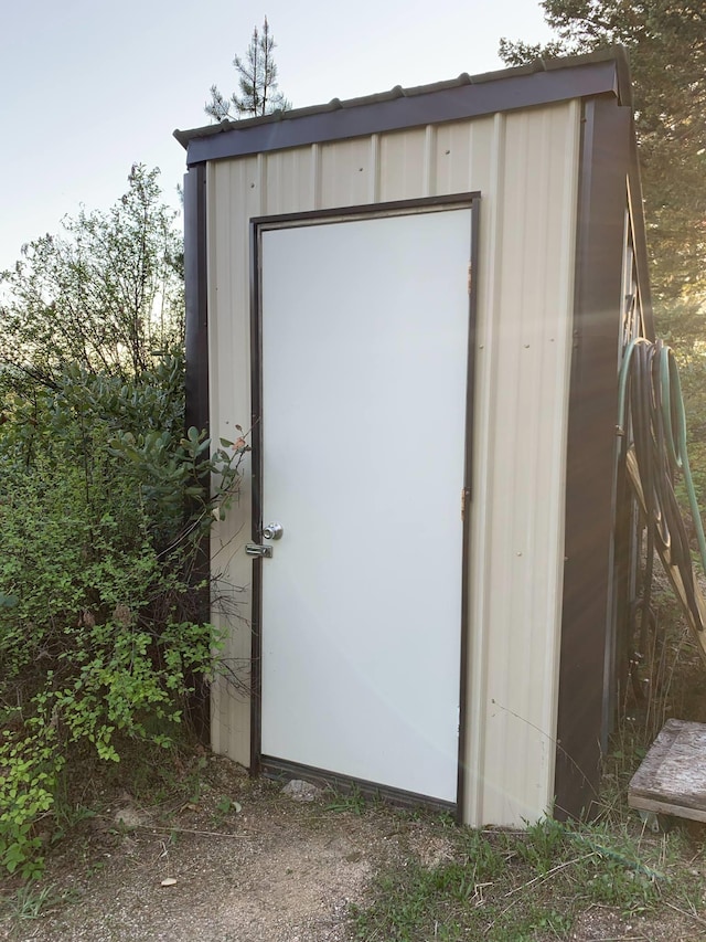 view of shed